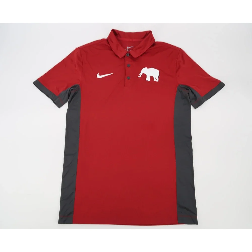 Nike Alabama Crimson Tide Polo Shirt Mens Small Performance Short‎ Sleeve
